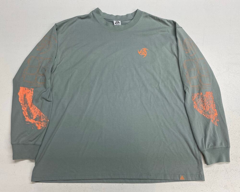 Men Nike ACG Topo crewneck long sleeve cotton graphic t-shirt, XL